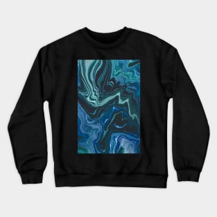 Striking swirl paint pattern, in silver and blue Crewneck Sweatshirt